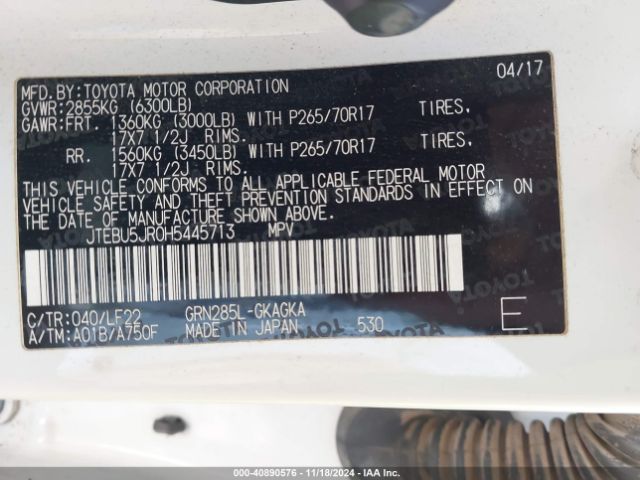 JTEBU5JR0H5445713 Toyota 4runner