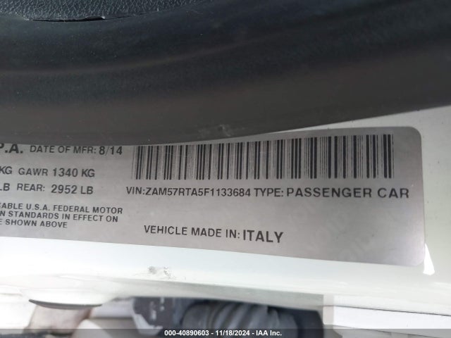 ZAM57RTA5F1133684 Maserati Ghibli S Q4