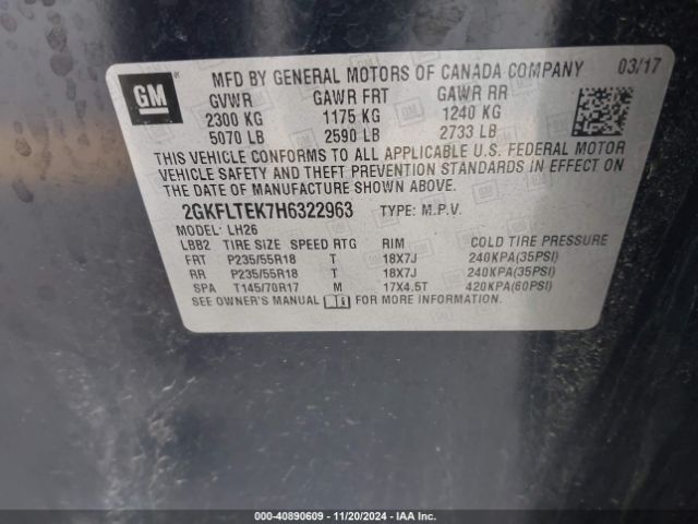 2GKFLTEK7H6322963 GMC Terrain Sle-2