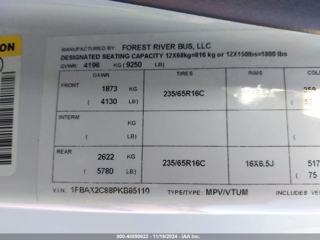 Ford Transit-350 Passenger Van Xl 2023 1FBAX2C88PKB85110 Image 9