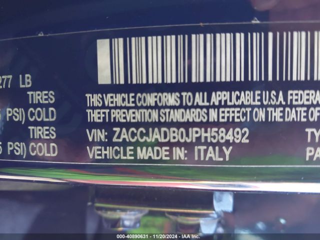 ZACCJADB0JPH58492 Jeep Renegade Limited Fwd