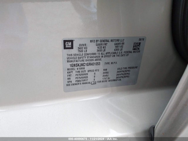 Chevrolet Suburban Ltz 2016 1GNSKJKC1GR401053 Image 9