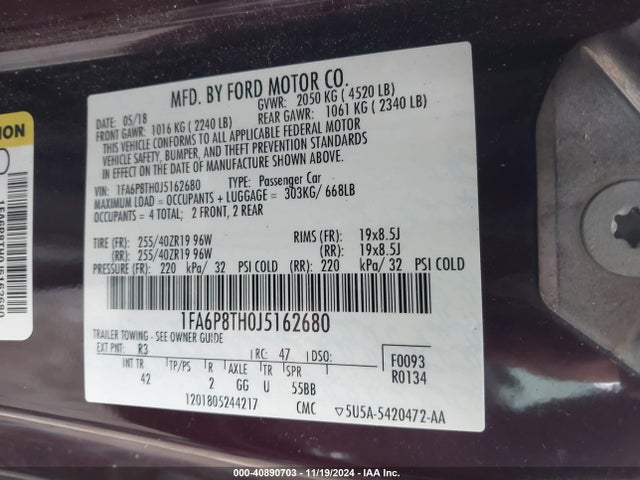 Ford Mustang Ecoboost 2018 1FA6P8TH0J5162680 Image 9