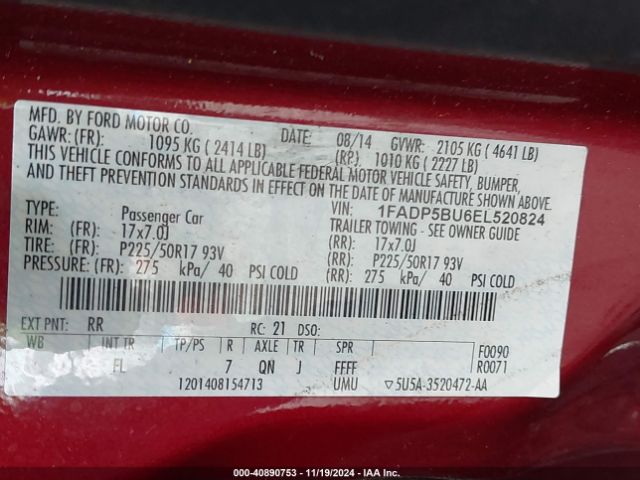 1FADP5BU6EL520824 Ford C-max Hybrid Sel