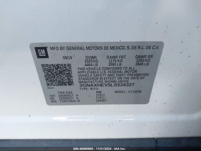 3GNAXHEV5LS534327 Chevrolet Equinox Fwd Ls