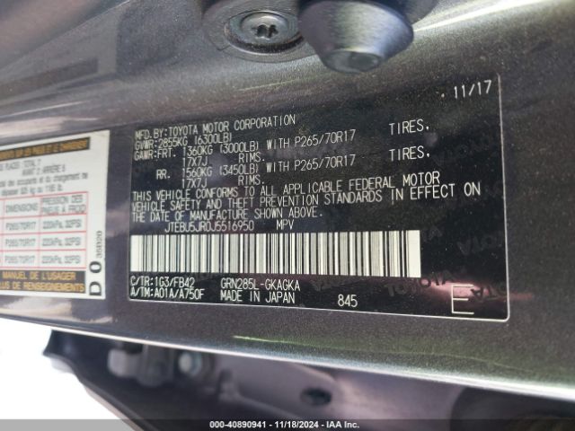 JTEBU5JR0J5516950 Toyota 4RUNNER SR5