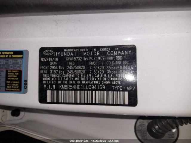2020 HYUNDAI PALISADE KM8R54HE1LU094169 Photo 8