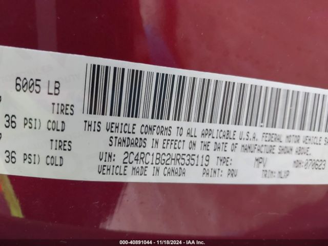 2C4RC1BG2HR535119 Chrysler Pacifica Touring-l