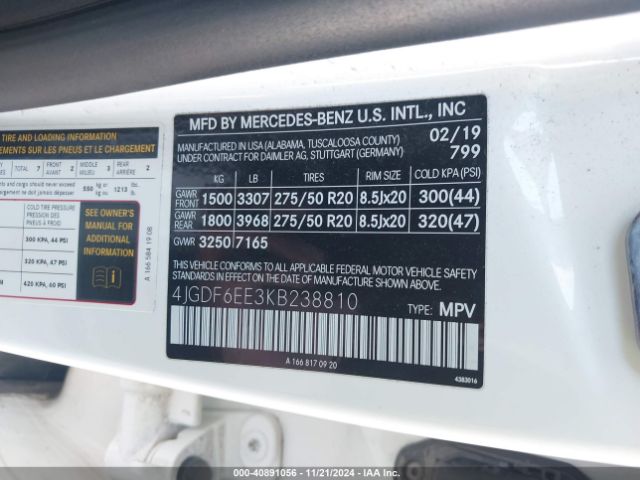 4JGDF6EE3KB238810 Mercedes-Benz Gls 450 4matic