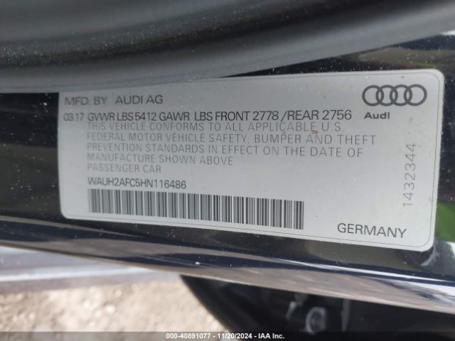WAUH2AFC5HN116486 Audi A6 3.0t Premium Plus