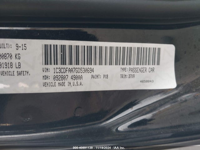 Dodge DART SE 2016 1C3CDFAA7GD530694 Image 9