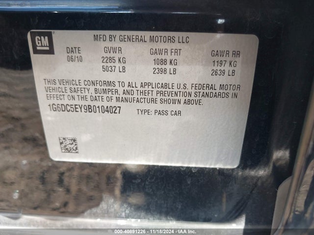 2011 CADILLAC CTS 1G6DC5EY9B0104027 Photo 8