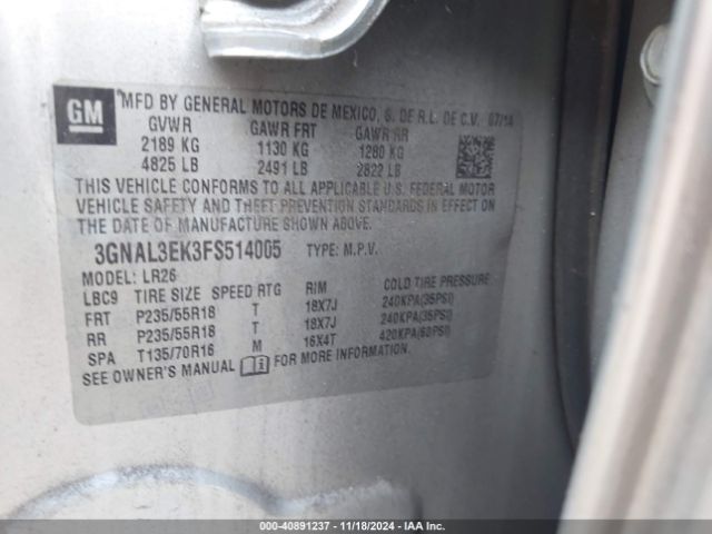 3GNAL3EK3FS514005 Chevrolet Captiva Sport Lt