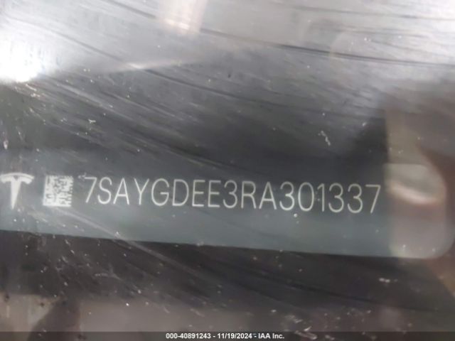 7SAYGDEE3RA301337 Tesla Model Y Long Range Dual Motor All-wheel Drive