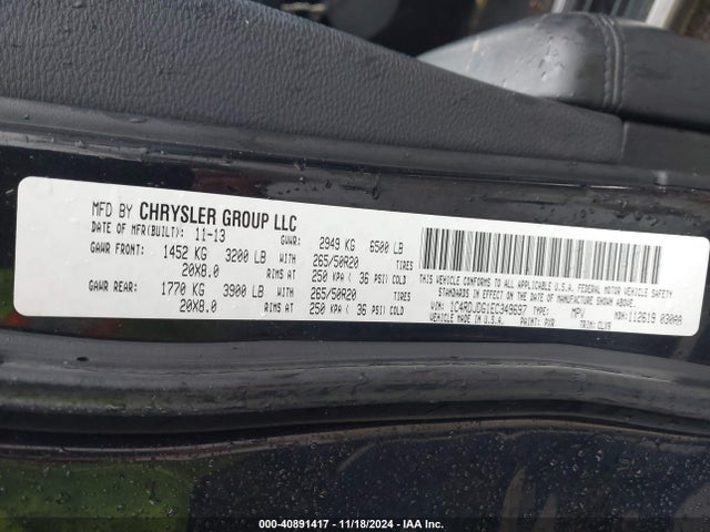 1C4RDJDG1EC349697 Dodge DURANGO LIMITED