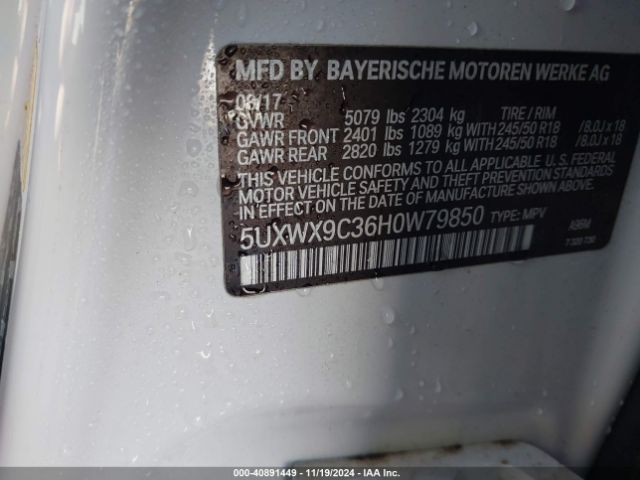 5UXWX9C36H0W79850 BMW X3 Xdrive28i
