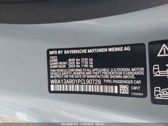 WBA13AR01PCL90729 BMW M440i Xdrive