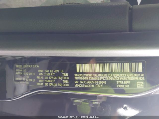 ZACCJABB5HPF39640 Jeep Renegade Latitude Fwd