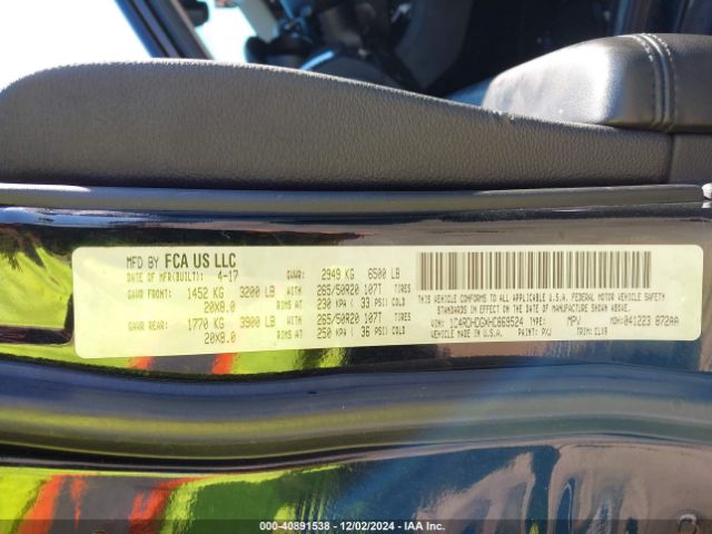 1C4RDHDGXHC869524 Dodge Durango Gt Rwd
