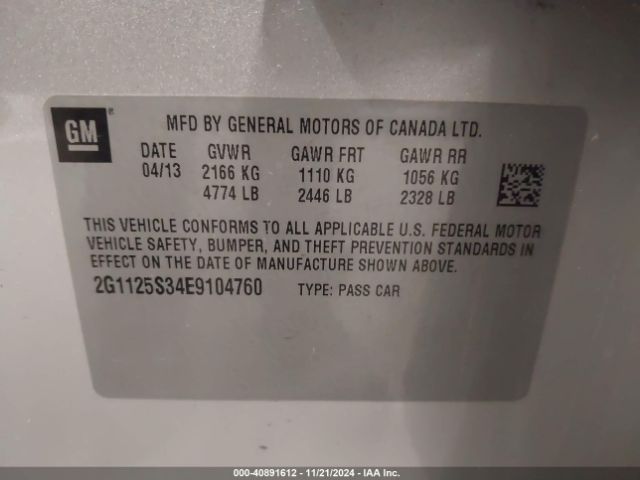 2G1125S34E9104760 Chevrolet Impala 2lt