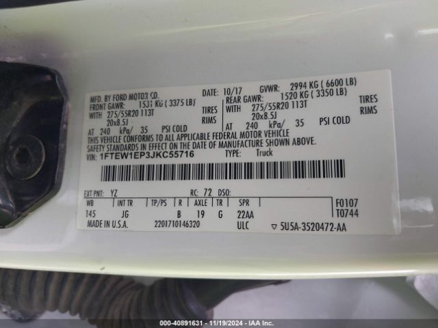 1FTEW1EP3JKC55716 Ford F-150 Xl