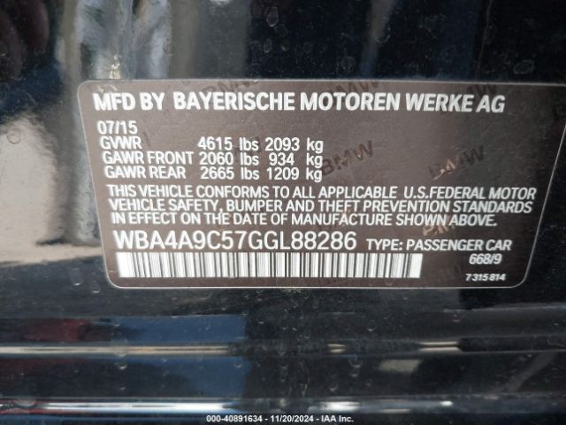 WBA4A9C57GGL88286 BMW 428i Gran Coupe