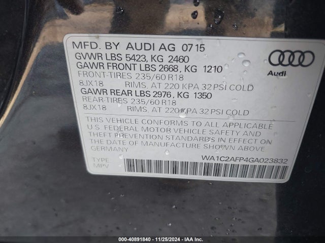 WA1C2AFP4GA023832 Audi Q5 2.0t Premium
