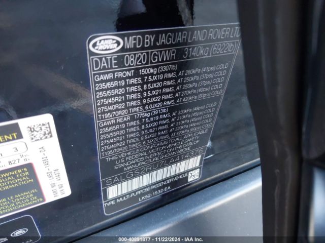 SALGS2RU7LA414376 Land Rover Range Rover Hse