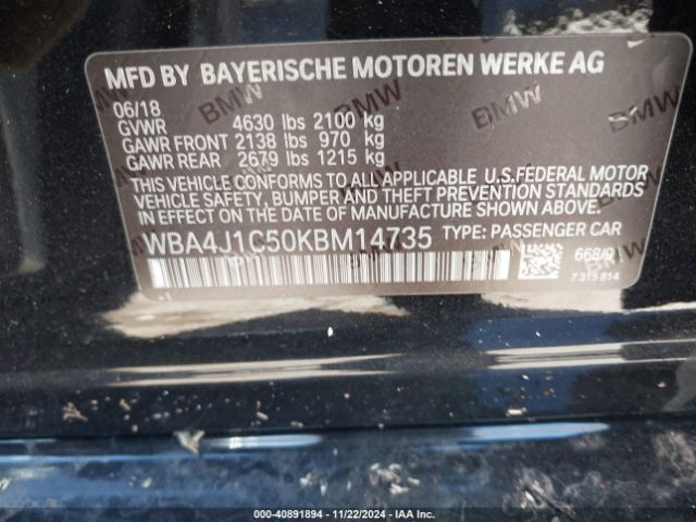 WBA4J1C50KBM14735 BMW 430i Gran Coupe