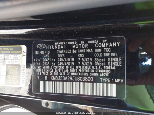 KM8J33A29JU803800 Hyundai Tucson Value