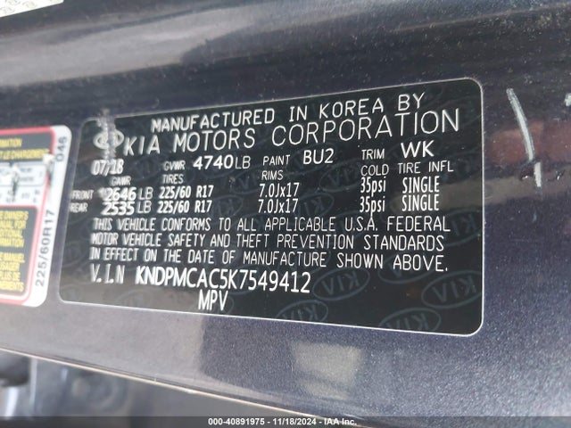 KIA Sportage Lx 2019 KNDPMCAC5K7549412 Image 9