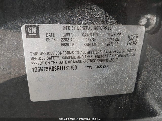 Cadillac Ct6 Premium Luxury 2016 1G6KF5RS3GU161750 Image 9