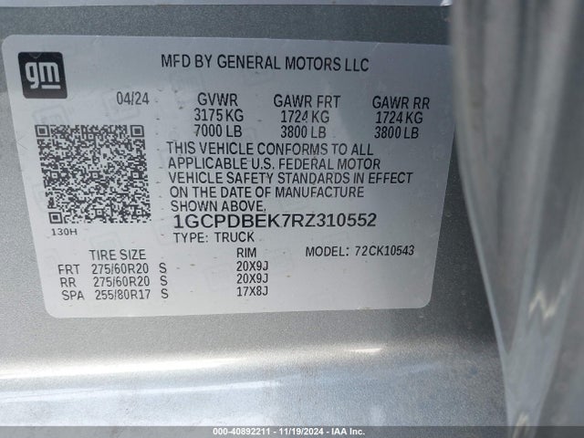 Chevrolet Silverado 1500 4wd  Short Bed Custom 2024 1GCPDBEK7RZ310552 Image 9