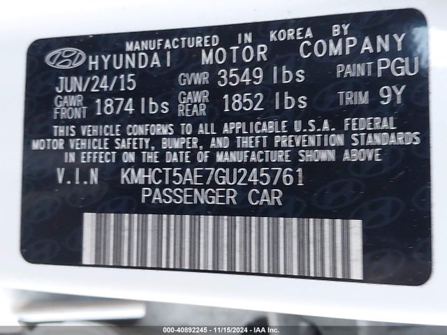 Hyundai ACCENT SE 2016 KMHCT5AE7GU245761 Image 9