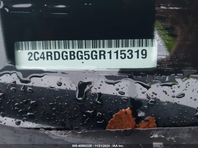 2C4RDGBG5GR115319 Dodge Grand Caravan Se/sxt
