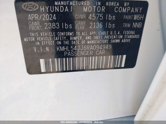 KMHL54JJ6RA094949 Hyundai Sonata Hybrid Limited