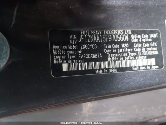 JF1ZNAA15F9705604 Scion FR-S