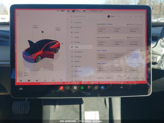 5YJ3E1EB3NF187015 Tesla Model 3 Long Range Dual Motor All-wheel Drive