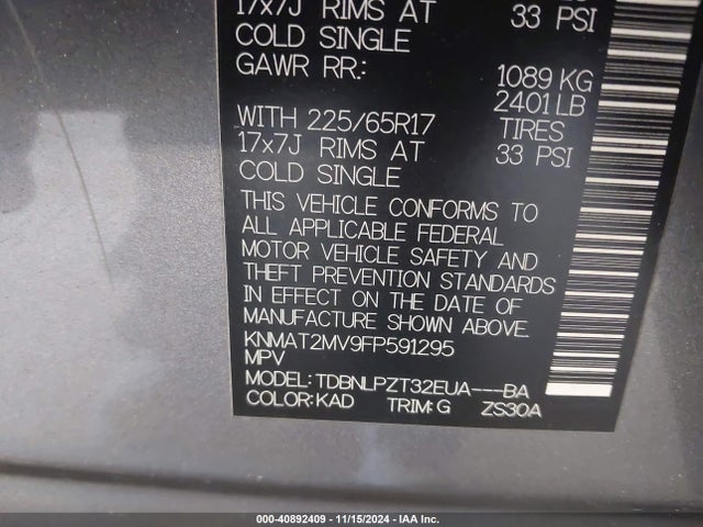 Nissan ROGUE S 2015 KNMAT2MV9FP591295 Image 9