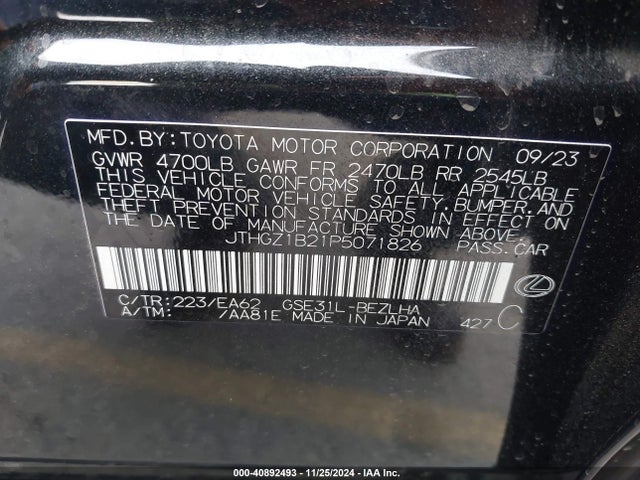 JTHGZ1B21P5071826 Lexus Is 350 F Sport