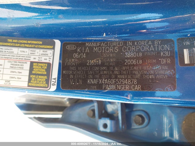 KIA FORTE LX 2015 KNAFX4A60F5294878 Image 9