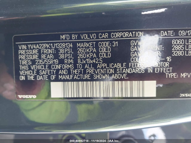 YV4A22PK1J1328134 Volvo Xc90 T6 Momentum