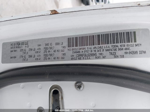 RAM 1500 Tradesman  4x2 6'4 Box 2018 1C6RR6FG8JS298945 Image 9