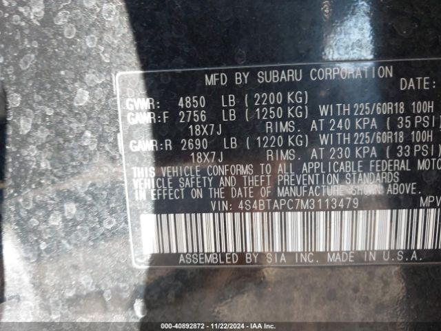 4S4BTAPC7M3113479 Subaru Outback Touring