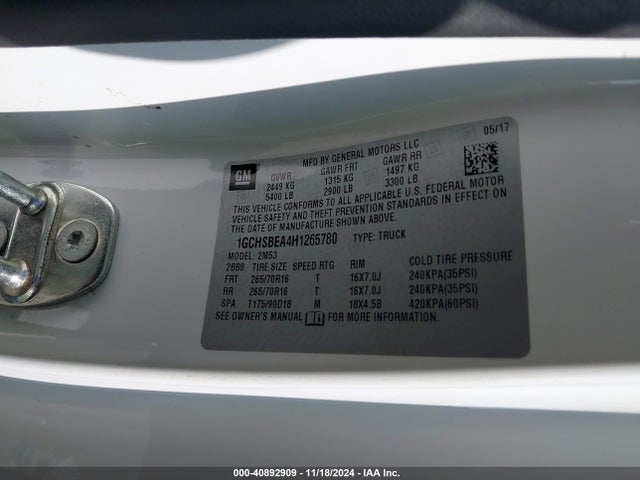 1GCHSBEA4H1265780 Chevrolet Colorado Wt