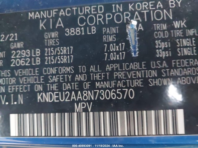 KIA SELTOS S 2022 KNDEU2AA8N7306570 Image 9