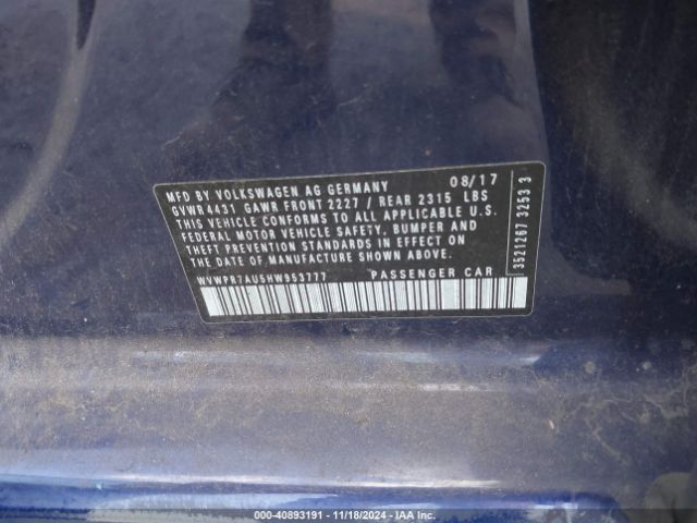 WVWPR7AU5HW953777 Volkswagen E-golf Sel Premium
