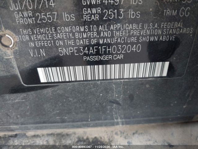 5NPE34AF1FH032040 Hyundai Sonata Sport