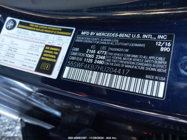 55SWF4KB7HU204417 Mercedes-Benz C 300 4matic/luxury 4matic/sport 4matic