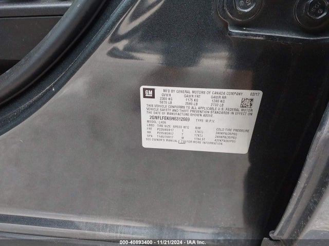 Chevrolet EQUINOX LT 2017 2GNFLFEK6H6312669 Image 9